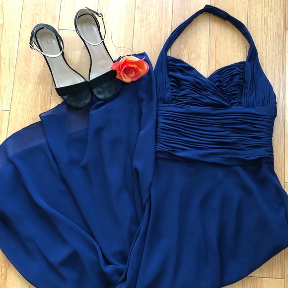 Ralph Lauren | Navy Halter Evening Gown - Picture 1 of 8